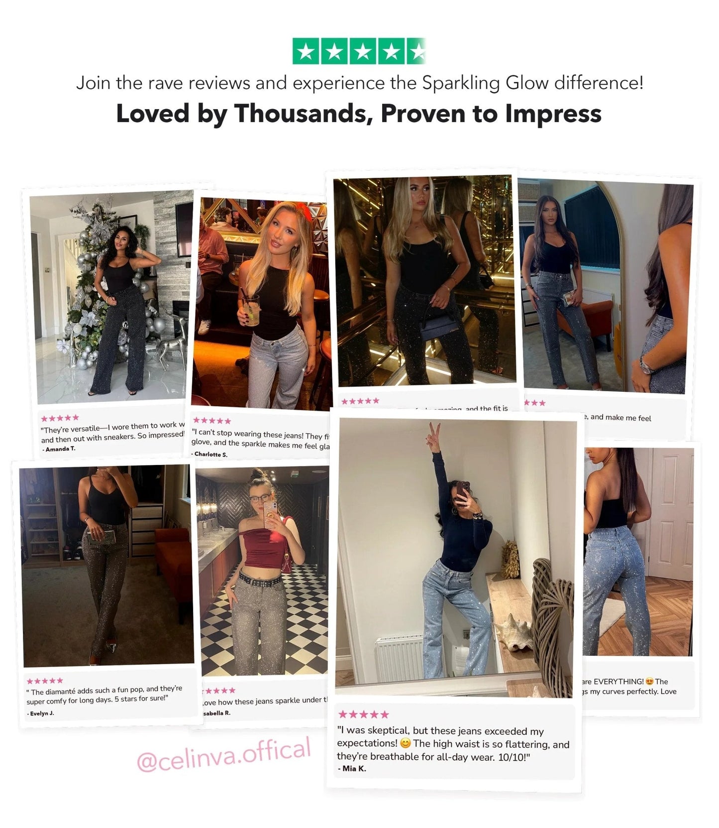 Sparkling Glow High Waist Jeans